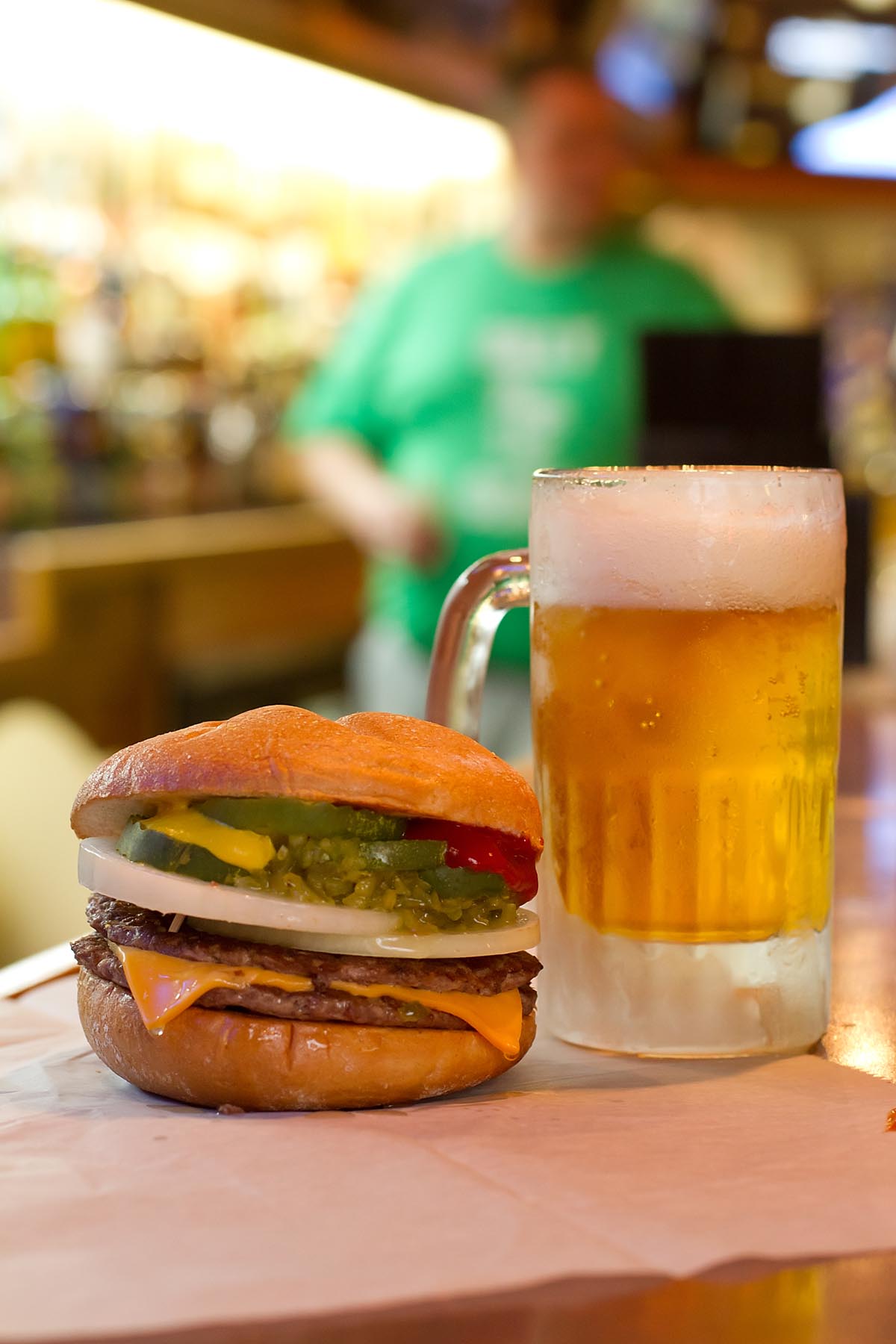 Cheezborger and beer